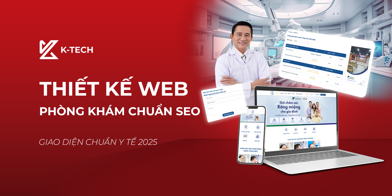 Thiết Kế Web Phòng Khám Chuẩn SEO - Giao Diện Chuẩn Y Tế 2025