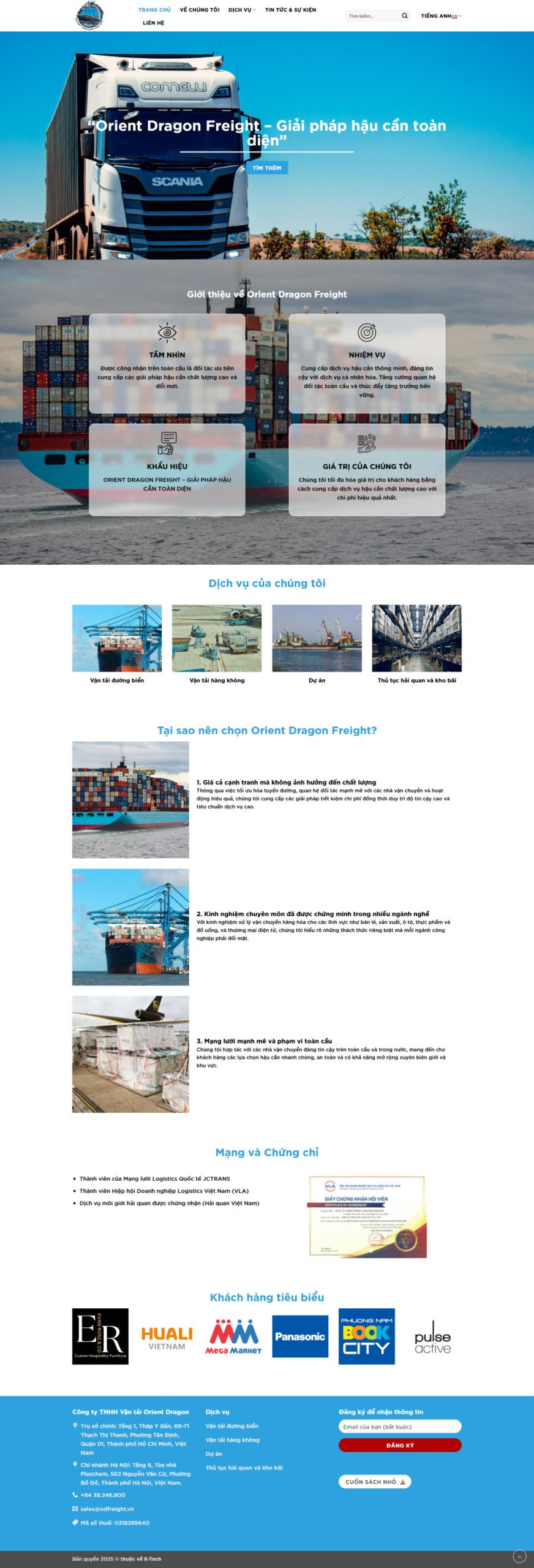 WEBSITE CÔNG TY VẬN TẢI