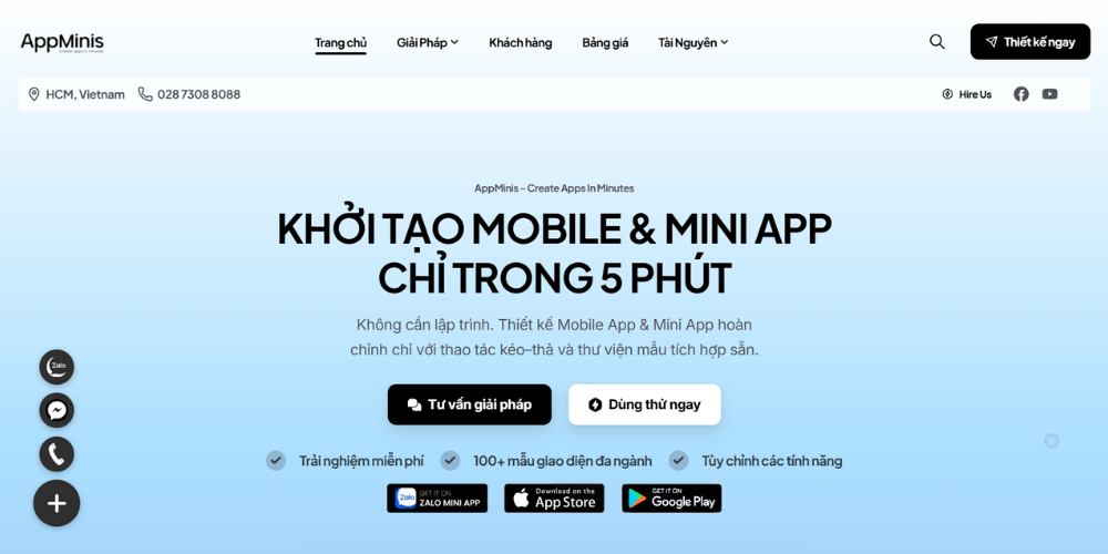 App Minis - Giải pháp thiết kế app tốt, linh hoạt cho doanh nghiệp đa ngành