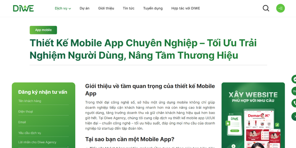 Diwe Agency - Dịch Vụ Thiết Kế App Nhanh Đa Nền Tảng