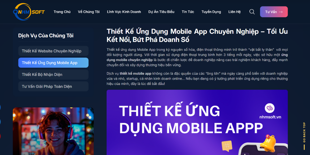 NhmSoft - Dịch Vụ Thiết Kế App Miền Bắc Đa Nền Tảng