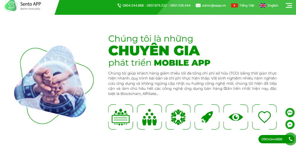 SENTO App - Đơn Vị Thiết Kế App Hồ Chí Minh Đa Lĩnh Vực