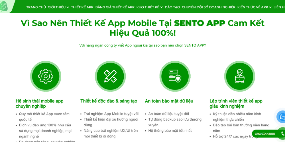 SENTO App - Đơn Vị Thiết Kế App Miền Bắc Trọn Gói Chuẩn SEO