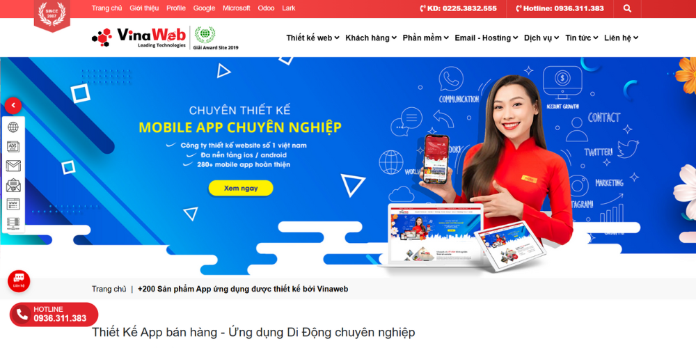 Vina web - Giải Pháp Thiết Kế App Cho Doanh Nghiệp & Startup