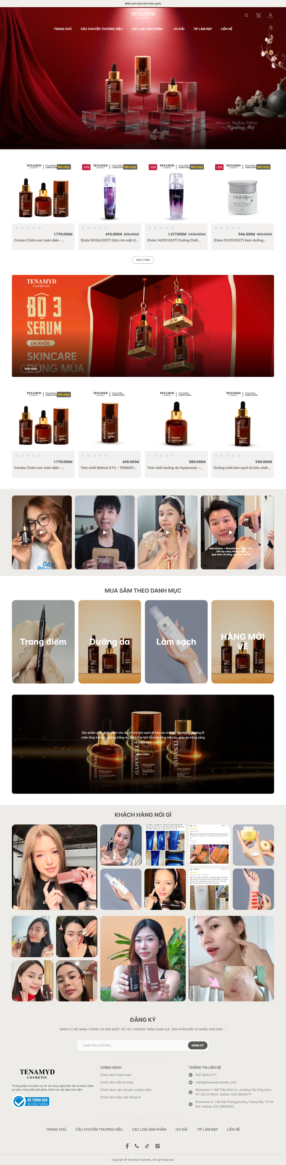 WEBSITE THƯƠNG HIỆU MỸ PHẨM