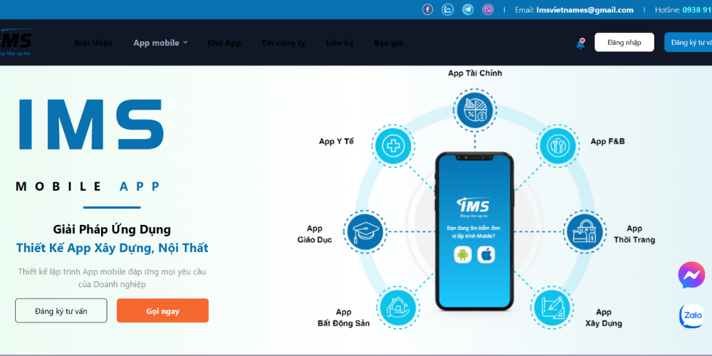 IMS - Giải Pháp Thiết Kế App Mobile Giá Rẻ Theo Yêu Cầu Doanh Nghiệp