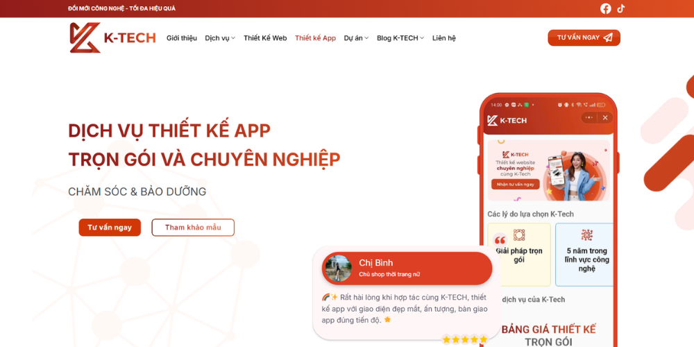 K-TECH – Công Ty Thiết Kế App Mobile Giá Rẻ, Chi Phí Hợp Lý