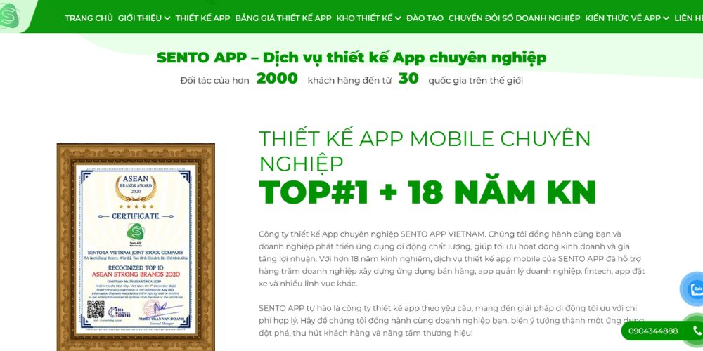SENTO APP - Dịch Vụ Thiết kế App Mobile Giá Rẻ Và Chuyên Nghiệp