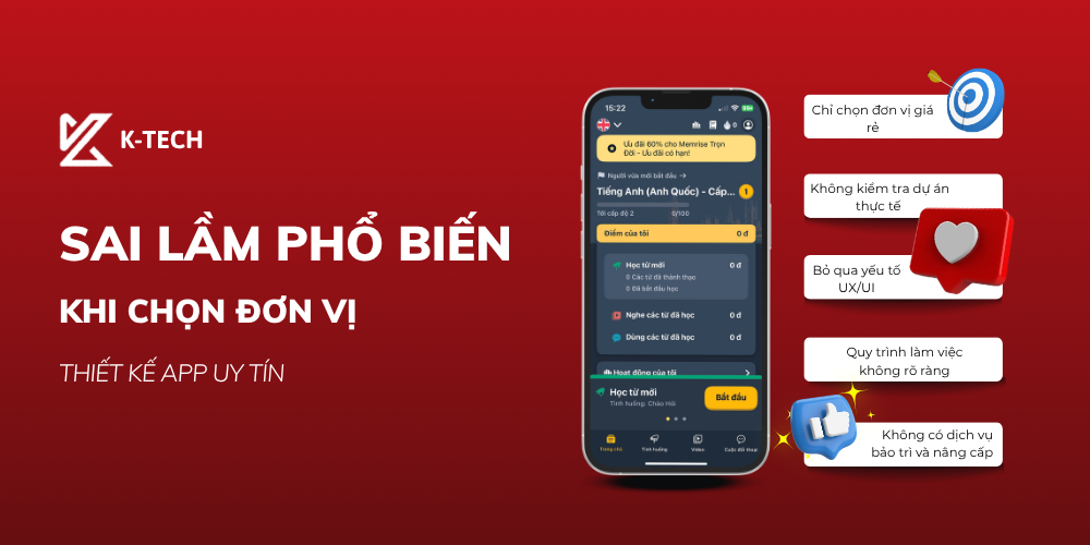 Sai Lầm Phổ Biến Khi Chọn Đơn Vị Thiết Kế App