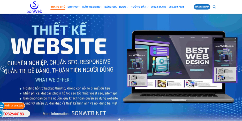 SonWeb - Đơn Vị Thiết Kế Website Giá Rẻ Uy Tín