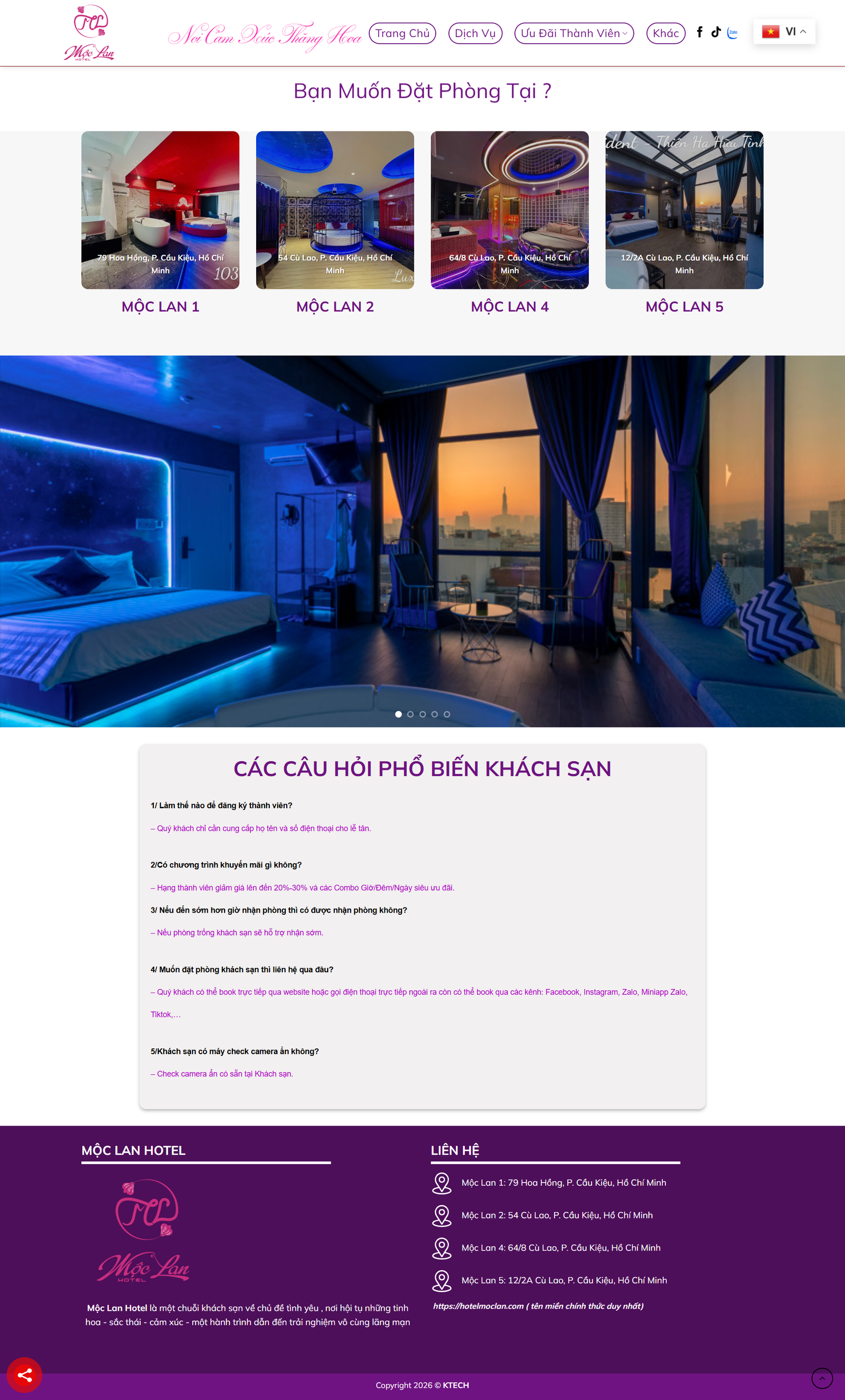 WEBSITE CHUỖI KHÁCH SẠN