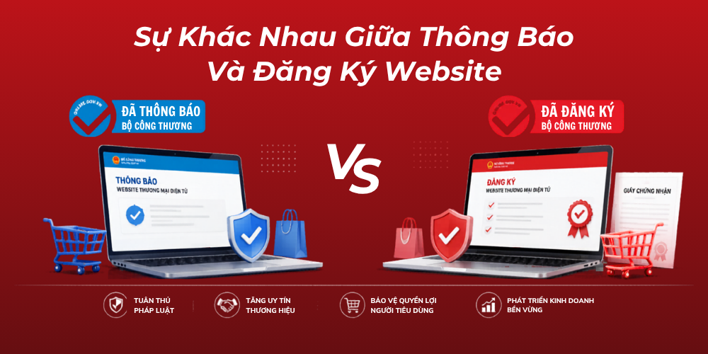 Sự Khác Nhau Giữa Thông Báo Và Đăng Ký Website