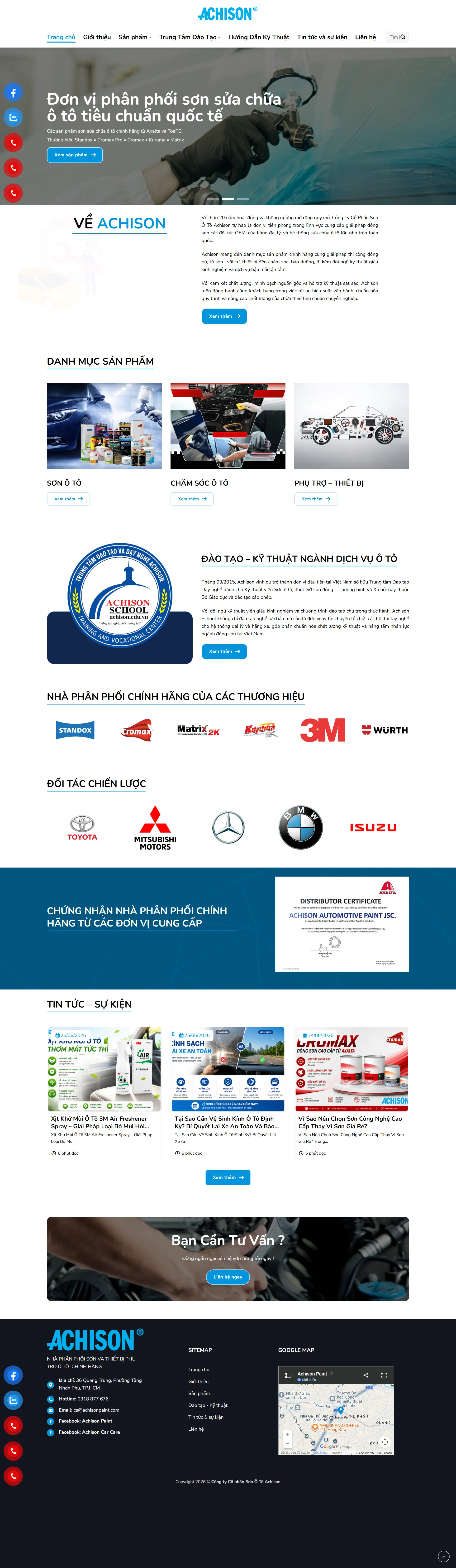 WEBSITE SƠN Ô TÔ ACHISON